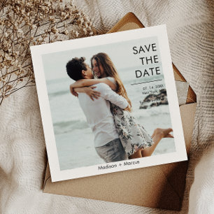 Modern Photo QR Code Website Save The Date Invitation