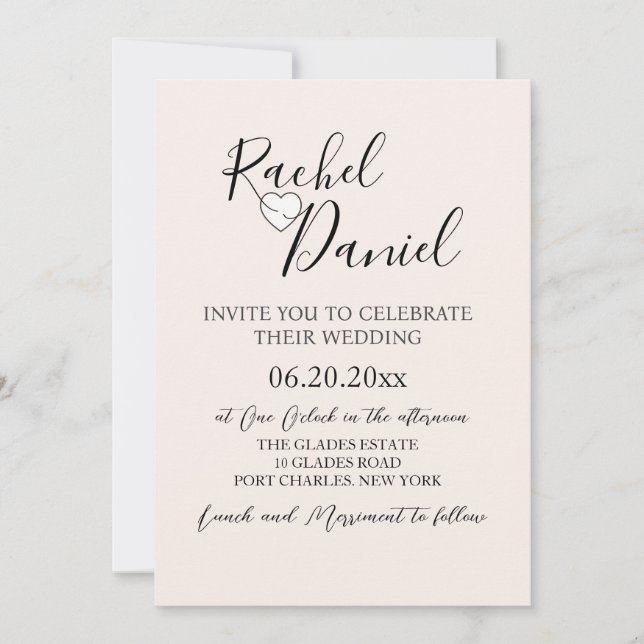 Modern Photo QR Code Wedding  Invitation (Front)