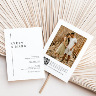 Modern Photo QR Code Wedding Invitation