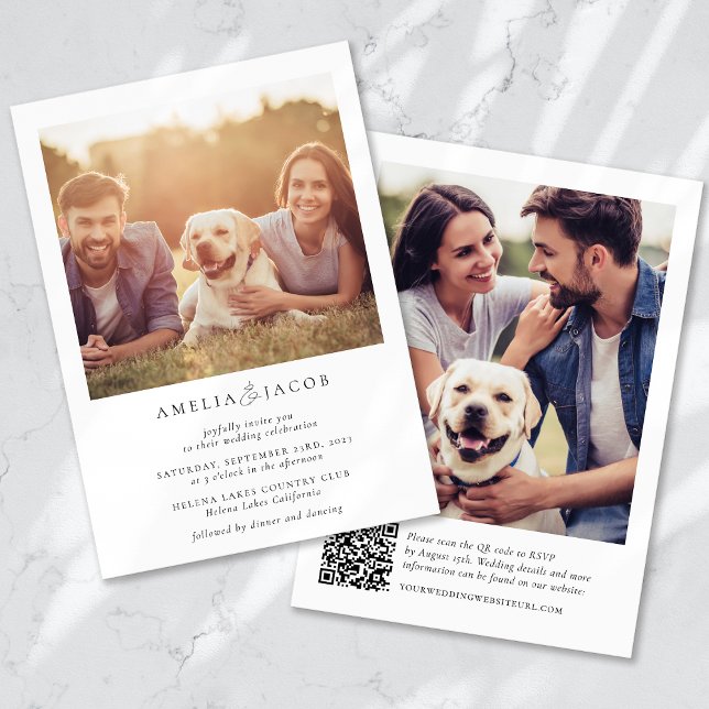 Modern Photo QR Code Wedding Invitation (Creator Uploaded)