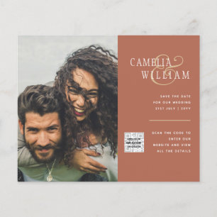 Modern PHOTO QR CODE Wedding Invite or Save Date Flyer