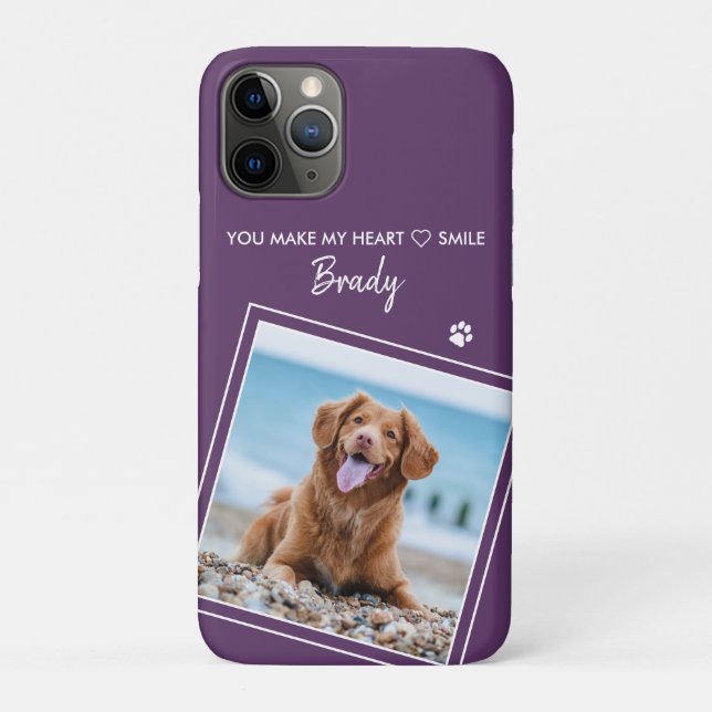 Modern Photo Quote Dog Purple Case-Mate iPhone Case (Back)