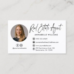 Modern Photo Real Estate Agent Business Card