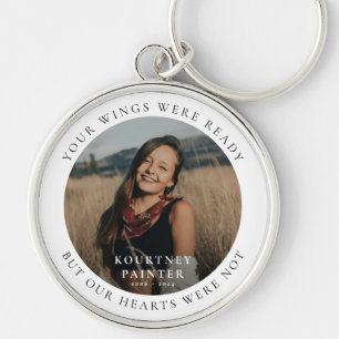 Modern Photo Remembrance Memorial  Keychain
