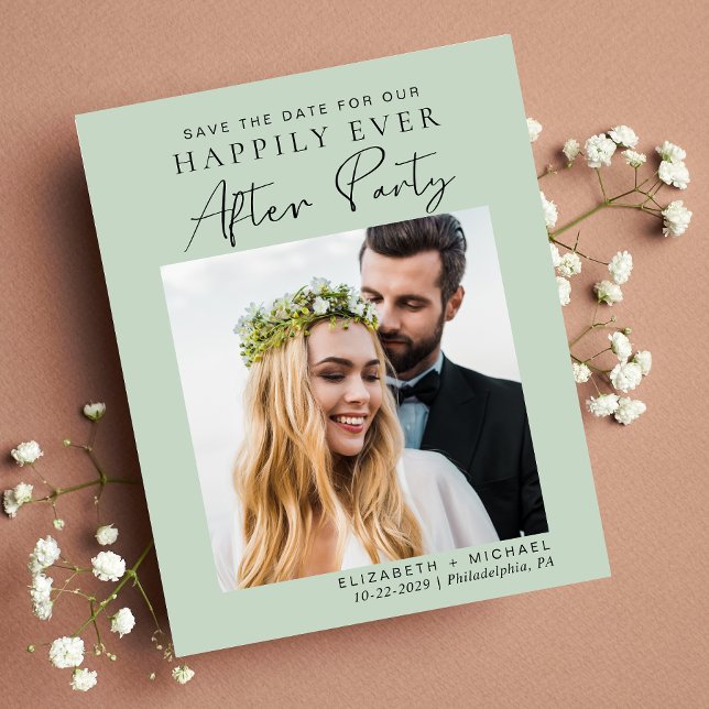  Modern Photo Sage Wedding Reception Save The Date (Creator Uploaded)
