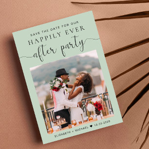 Modern Photo Sage Wedding Reception Save the Date Announcement