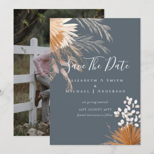 Modern Photo Save Dates PAMPAS Grass Terracotta