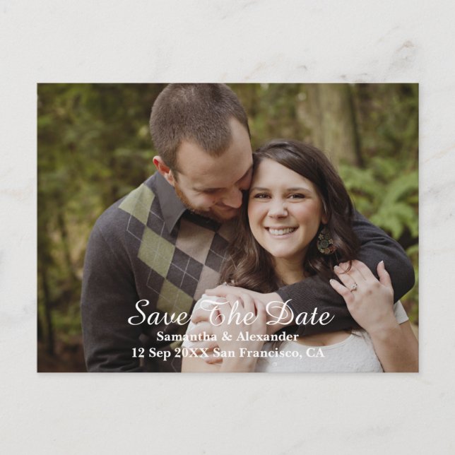 Modern Photo Save The Date Announcement Postcard (Front)