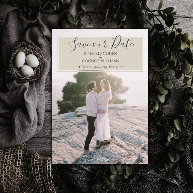 Modern Photo Save the Date | Beige (Beige Modern Photo Save the Date)