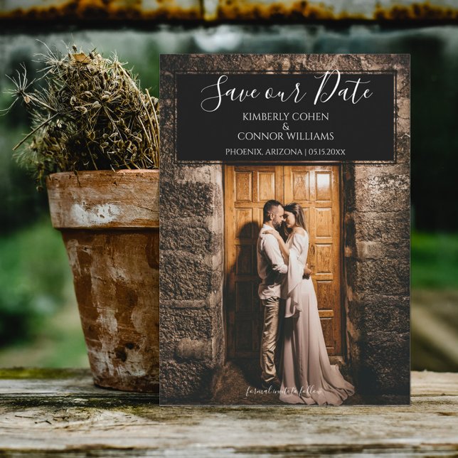 Modern Photo Save the Date | Black (Creator Uploaded)