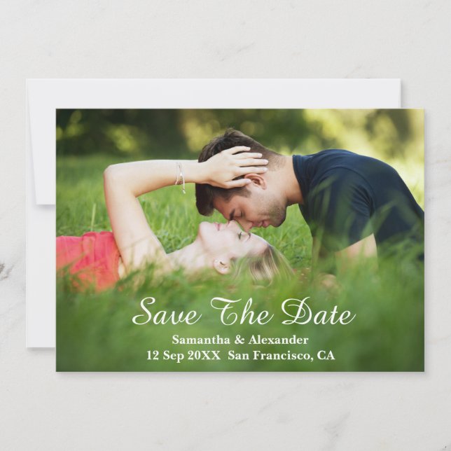 Modern Photo Save The Date Card (Front)