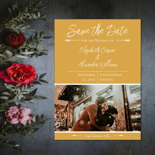 Modern Photo Save The Date Marigold