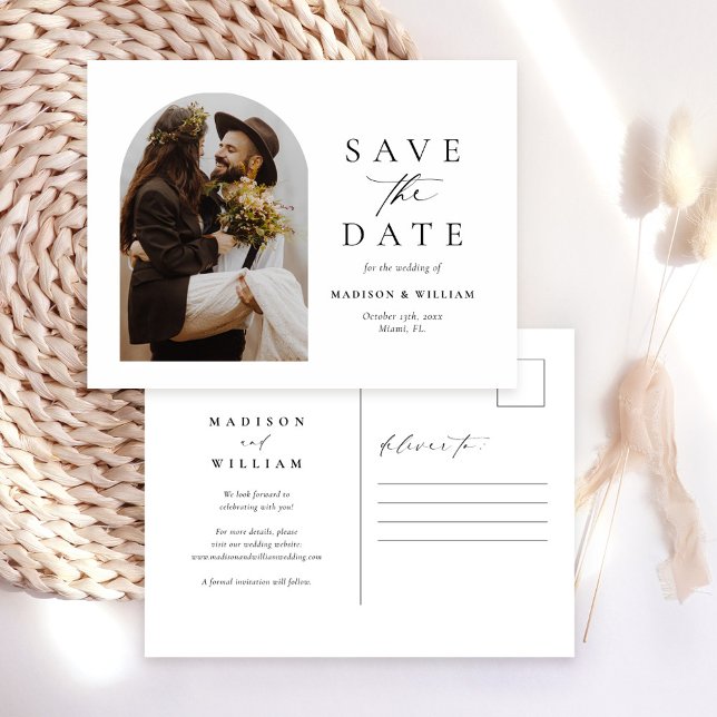 Modern Photo Save The Date Postcard (Creator Uploaded)