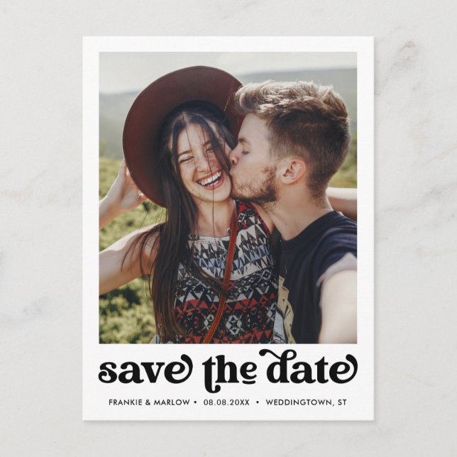 Modern Photo Save The Date  Postcard (Front)
