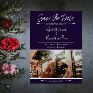 Modern Photo Save The Date   Purple