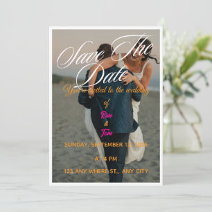 Modern Photo Save the Date Wedding Invitation