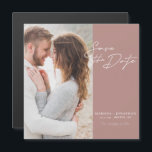 Modern Photo Save The Date Wedding Magnetic Card<br><div class="desc">Elegant and modern design features a typography script Save The Date and your favourite photo against a blush background. Ideal to announce your upcoming wedding in a fashionable,  minimalist way. Easily customize important details and your best photo of choice.</div>