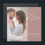 Modern Photo Save The Date Wedding Magnetic Card<br><div class="desc">Elegant and modern design features a typography script Save The Date and your favourite photo against a blush background. Ideal to announce your upcoming wedding in a fashionable,  minimalist way. Easily customize important details and your best photo of choice.</div>