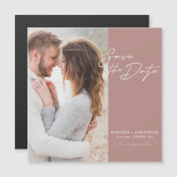 Modern Photo Save The Date Wedding Magnetic Card