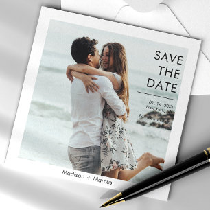 Modern Photo Save The Date Wedding Magnetic Invitation