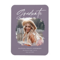 Modern photo script contemporary graduation purple