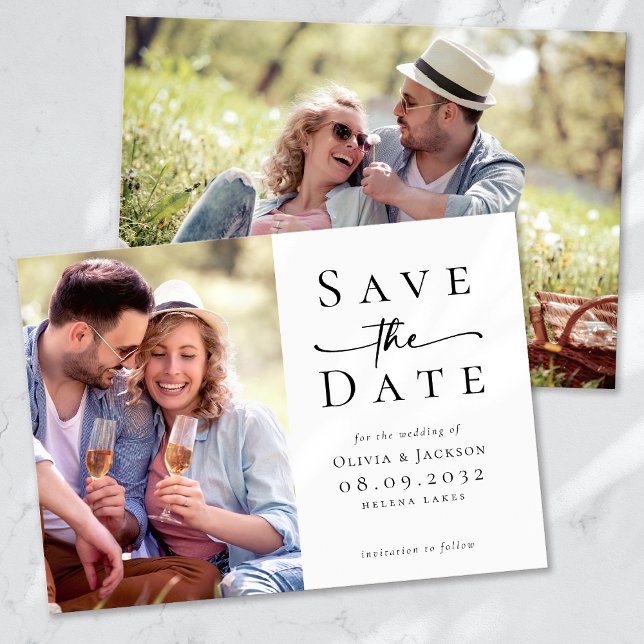 Modern Photo Script Wedding Save The Date (Creator Uploaded)