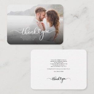 Modern Photo Script Wedding Thank You Card