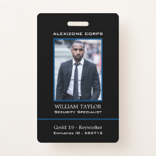 Modern Photo Security Industry ID Badge