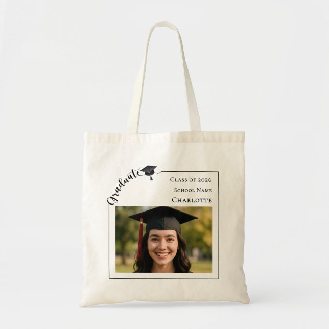 Modern photo senior Graduate Tote Bag (Front)