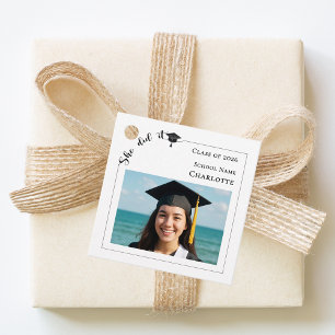 Modern photo She did it Graduation Party DIY Favour Tags