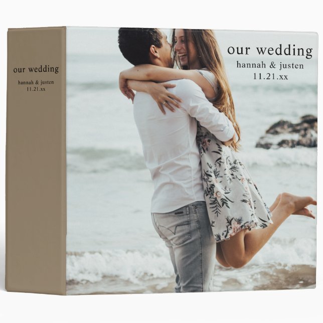 Modern Photo Simple Wedding Planner Binder (Front/Spine)