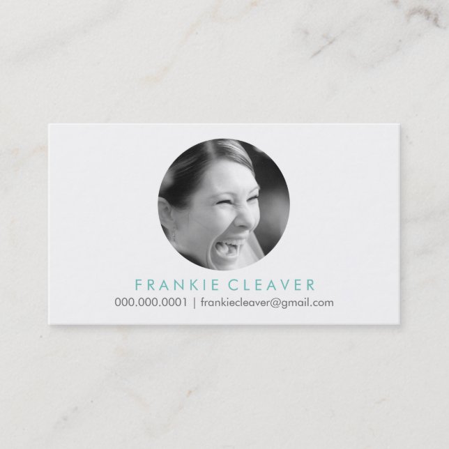 MODERN PHOTO SPOT headshot simple bold circle Business Card (Front)