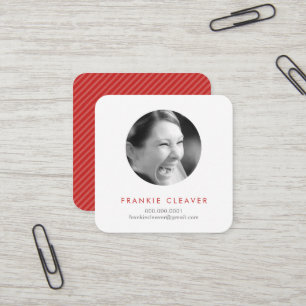 MODERN PHOTO SPOT headshot simple circle bold red Square Business Card