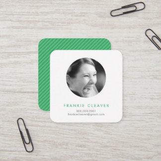 MODERN PHOTO SPOT headshot simple circle mid green Square Business Card