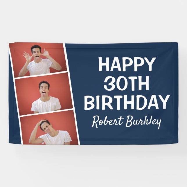 Modern Photo Strip | Birthday Banner (Horizontal)