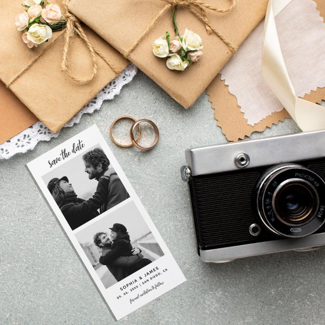 Modern Photo Strip Magnetic Wedding Save The Date (Creator Uploaded)