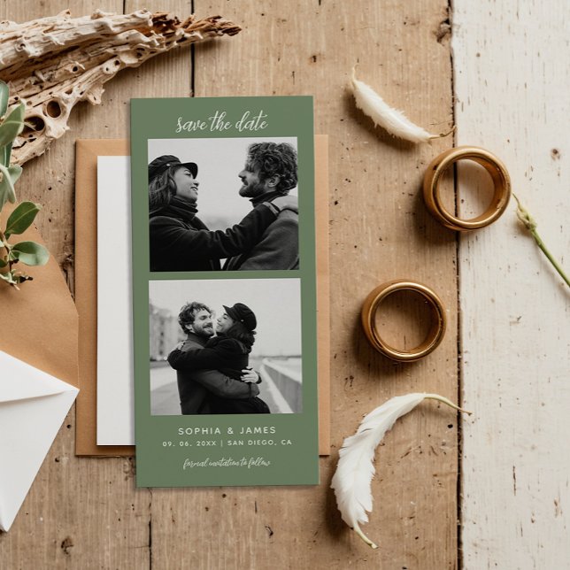 Modern Photo Strip Magnetic Wedding Save The Date (Creator Uploaded)
