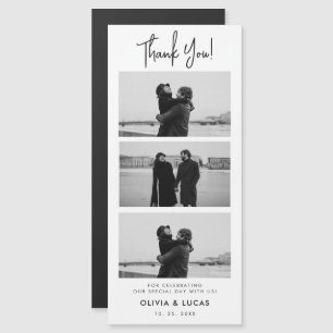 Modern Photo Strip Magnetic Wedding Thank You