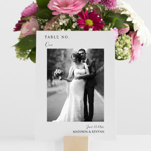 Modern Photo Table Number Card