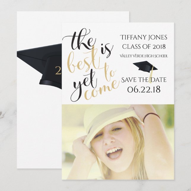 Modern Photo Template  Graduation Save the Date (Front/Back)