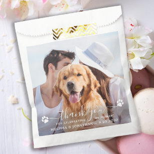 Modern Photo Thank You Pet Dog Treat Wedding Favour Bag