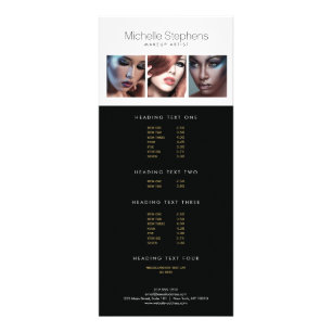 Modern Photo Trio for Makeup Artists, Stylists Rack Card