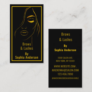 Modern Photo Typography Brows Lashes Tech Business Card