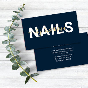 Modern Photo Typography Nail Artist Business Card