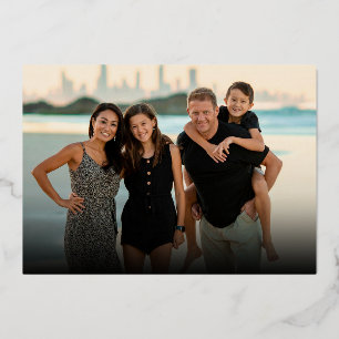 Modern Photo Typography Rosh Hashanah New Year Foil Holiday Card