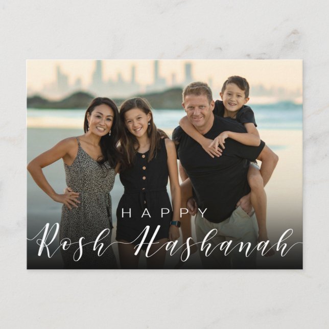 Modern Photo Typography Rosh Hashanah New Year Holiday Postcard (Front)