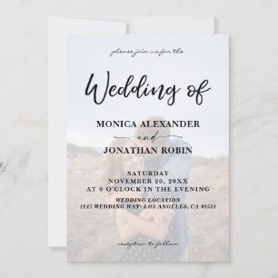 Modern Photo Vertical 2 Wedding Invitation