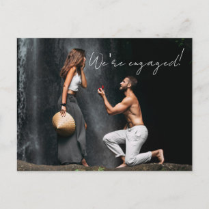 Modern Photo We Are Engaged Announcement Postcard