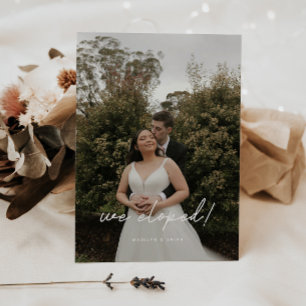 Modern Photo 'We Eloped' Wedding Reception Invitation