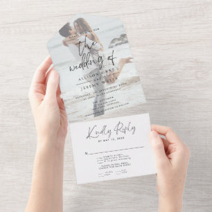 Modern Photo Wedding All in One Invitation